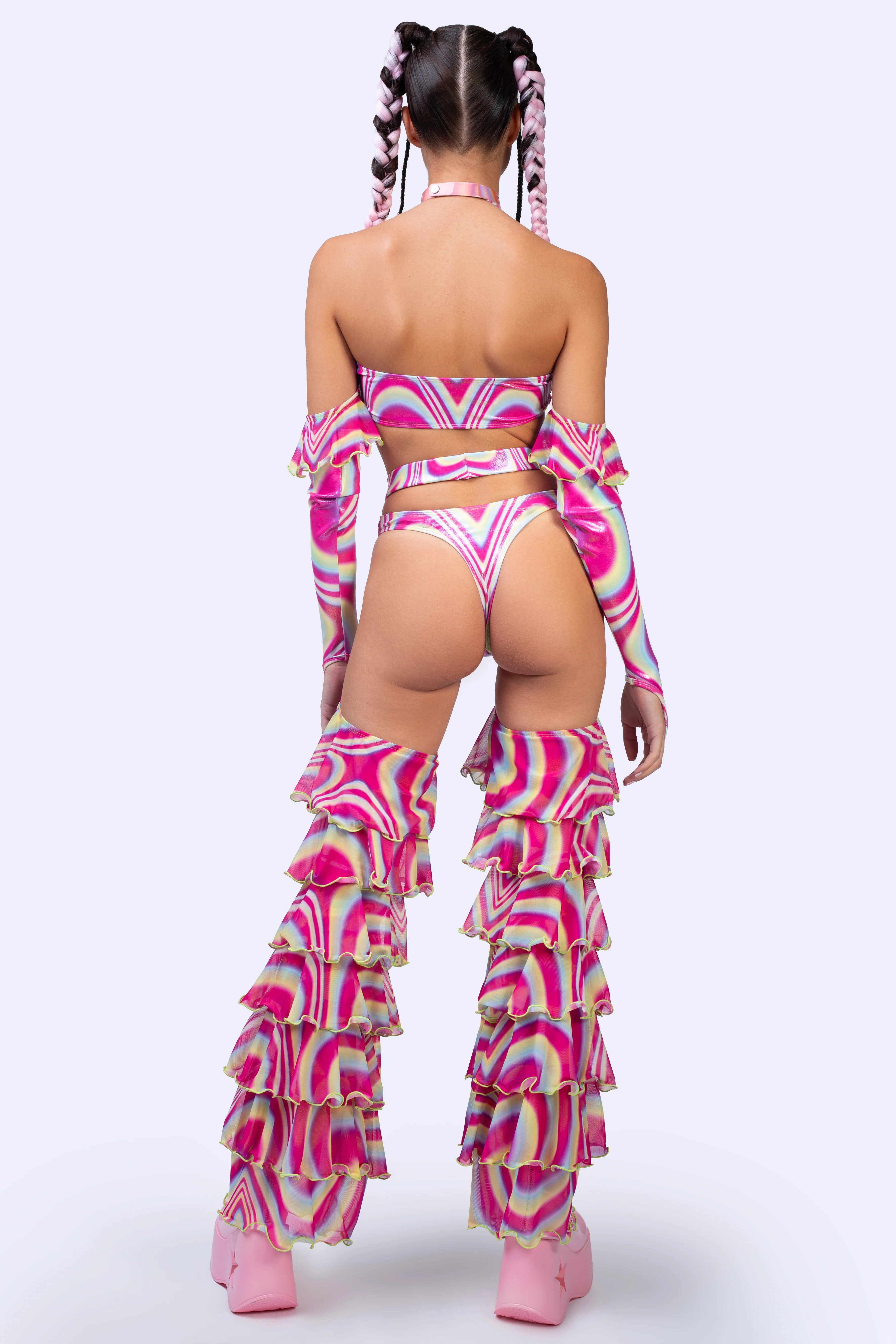 Spiral Tease Bandeau Ruffle Top - Image 4