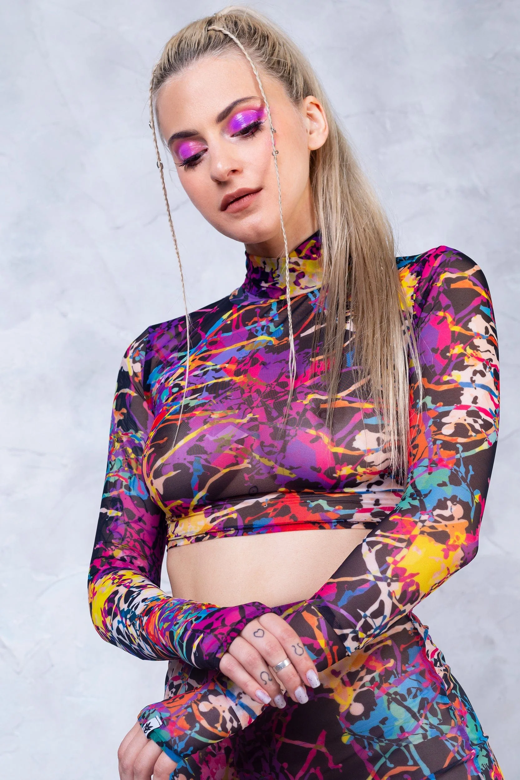 Splatter Mesh Rave Skirt Set - Image 3