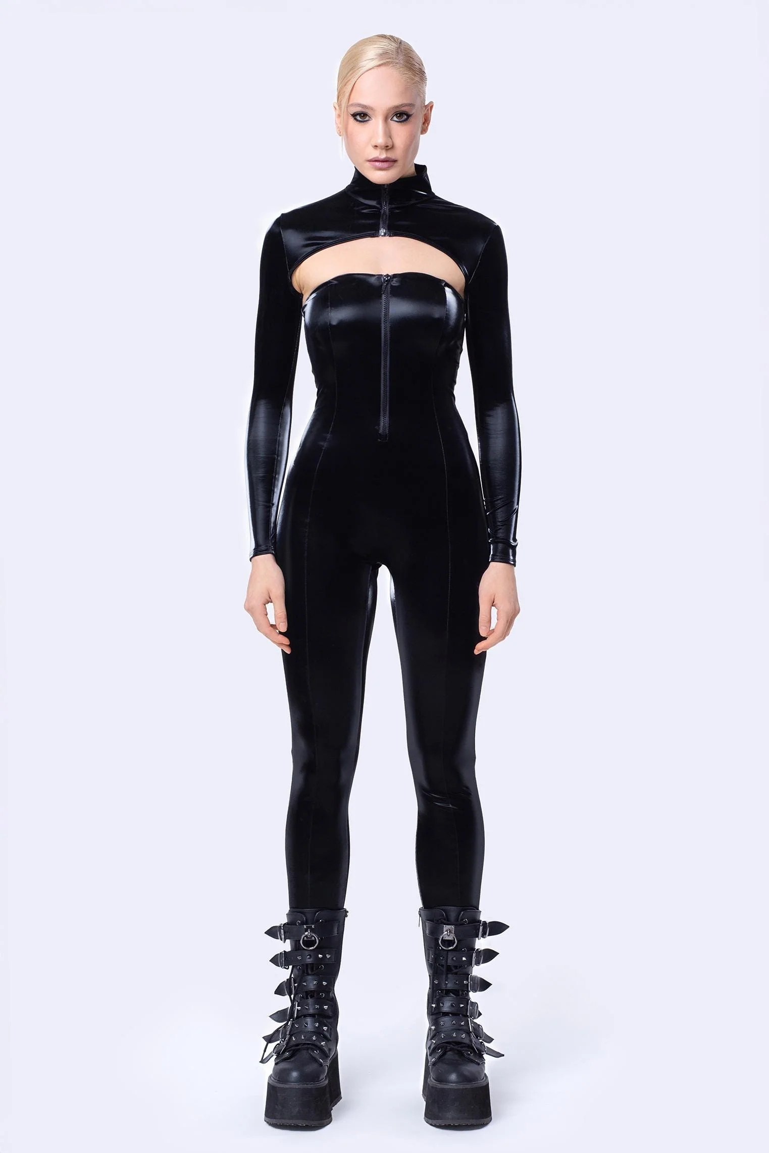Starved For Glamour Sleeveless Catsuit and Shrug - Image 3