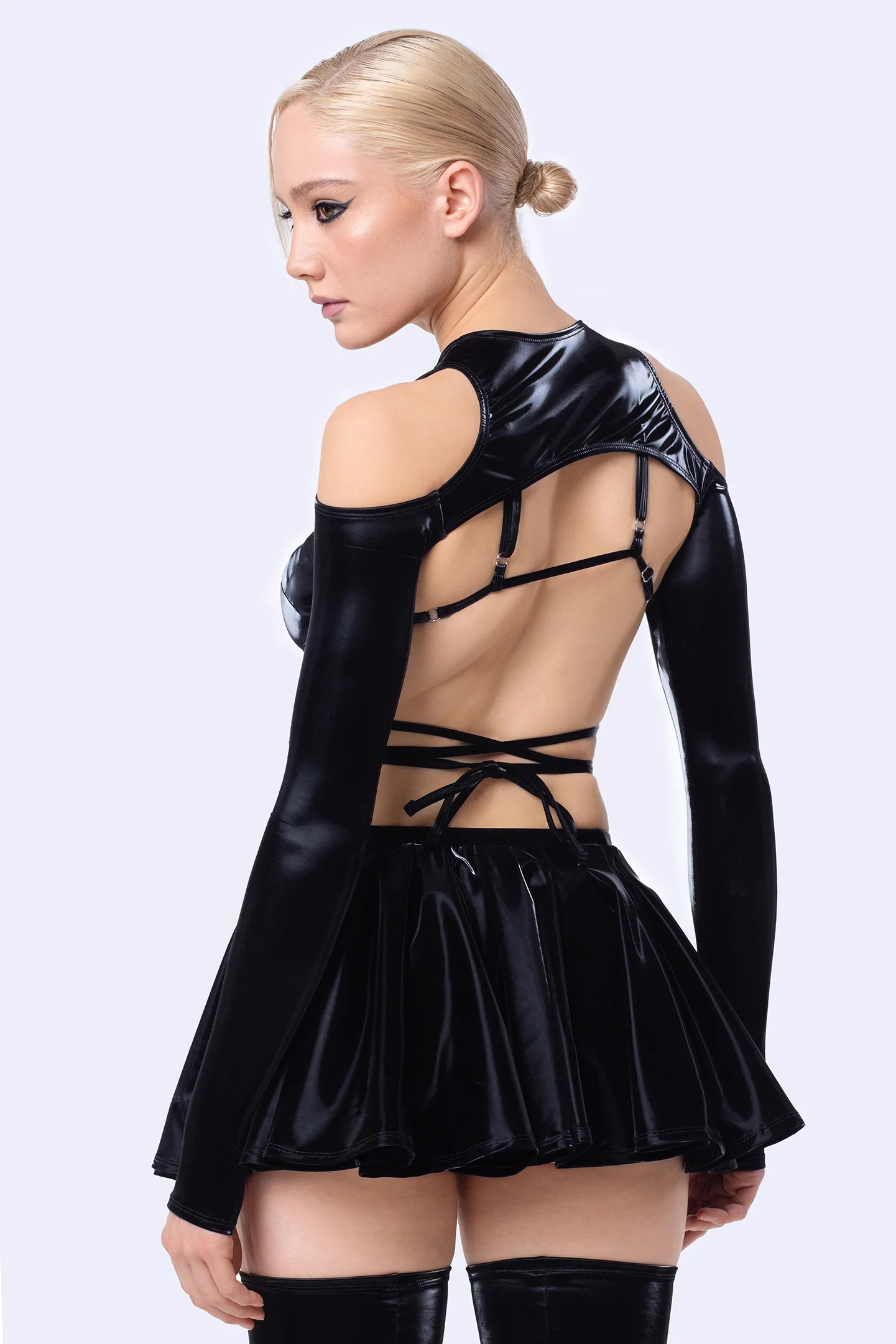 Starved For Glamour Triangular Top, Shrug and Skirt Set - Image 4