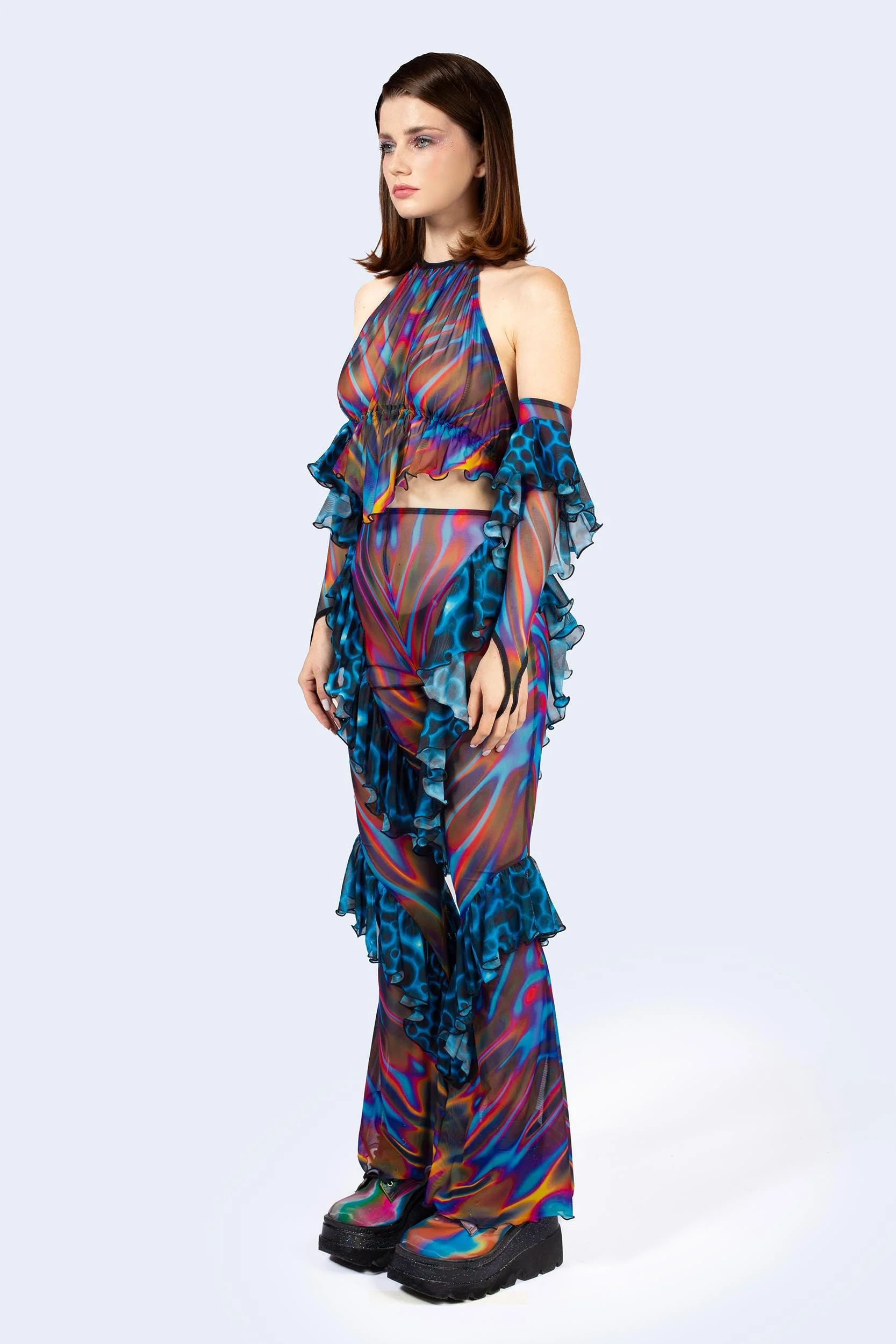 Storm Wave Halter Ruffled Top - Image 5