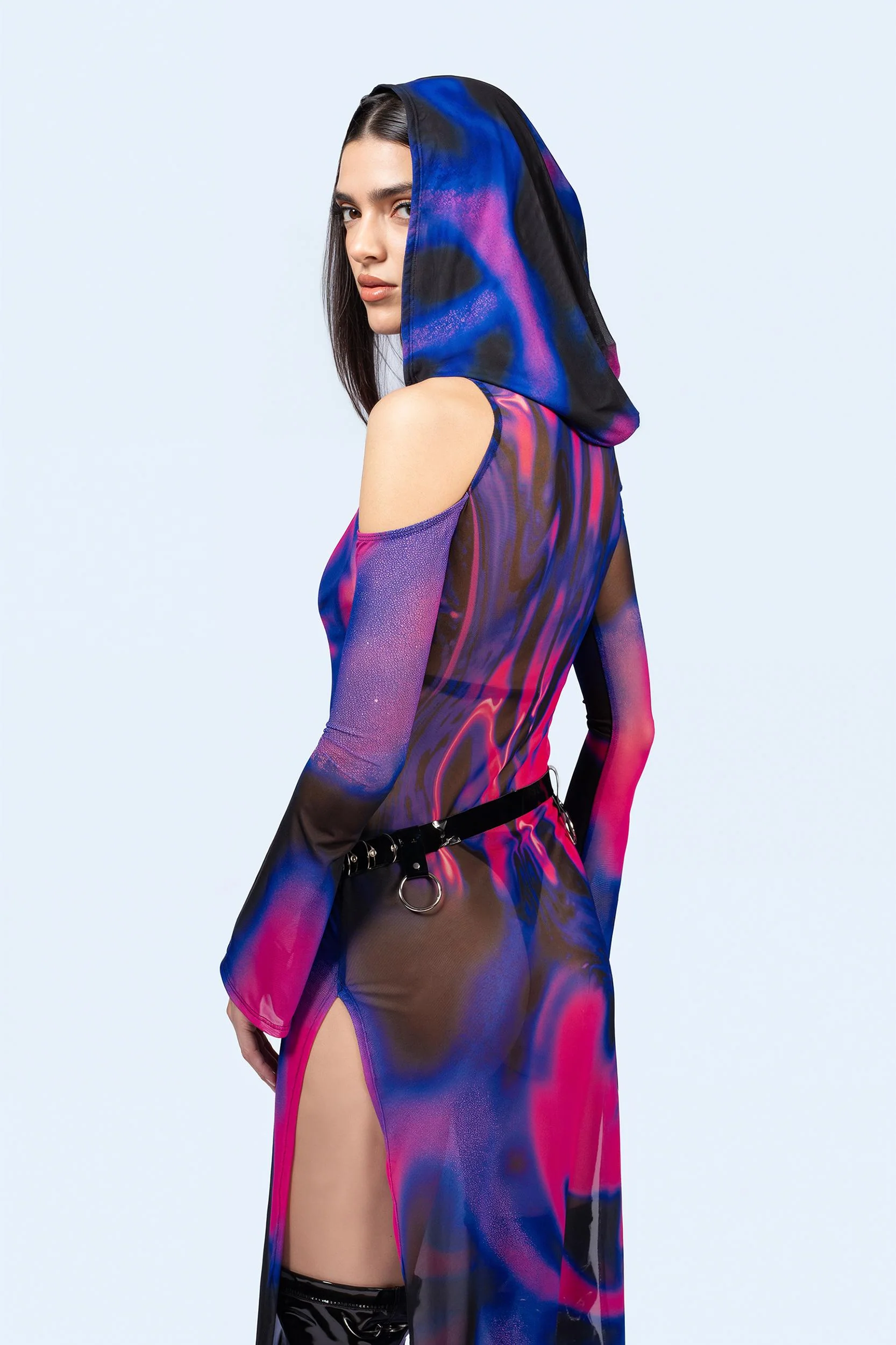 Sub Surface Hooded Long Sleeve Dress - Image 2