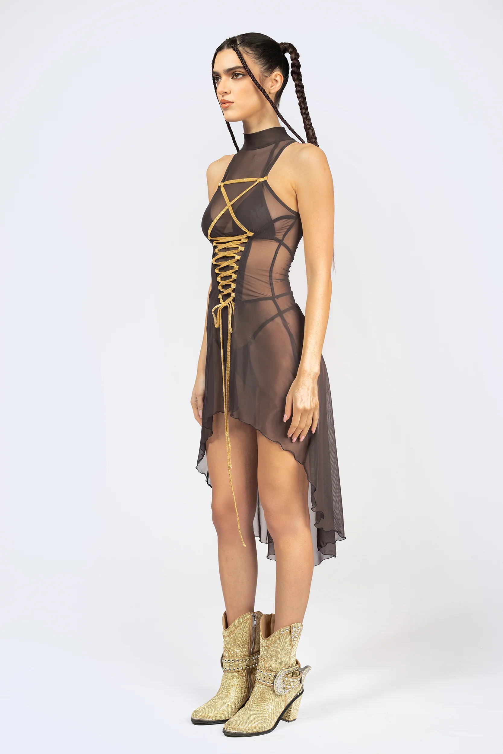 Sweet Afterburn Lace Up Bodice Dress - Image 4