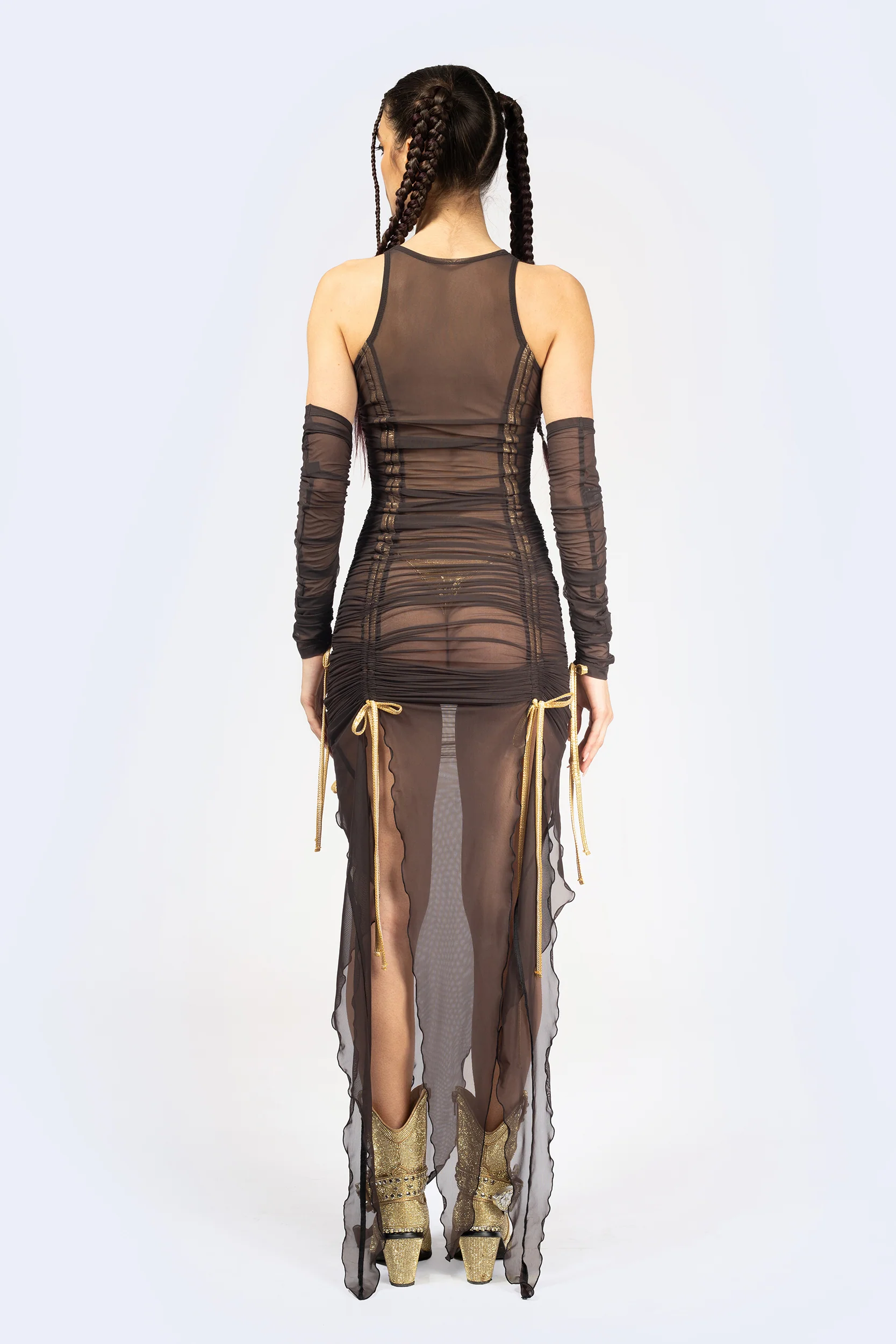 Sweet Afterburn Ruched Dress and Hood - Image 8
