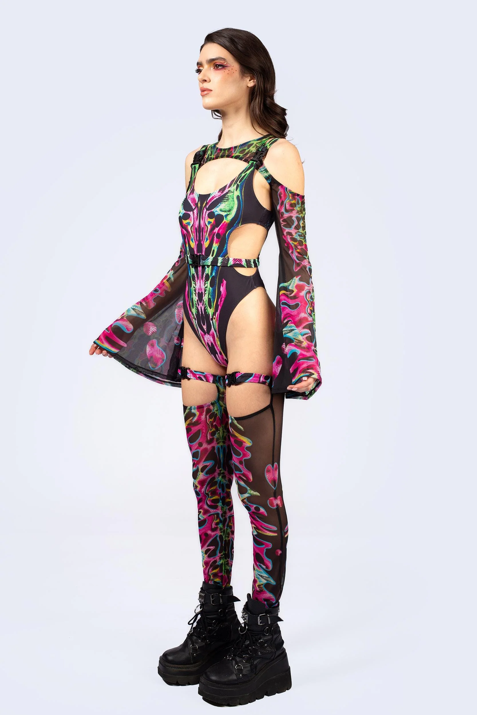 Tearing Me Apart Buckle Cutout Bodysuit - Image 4