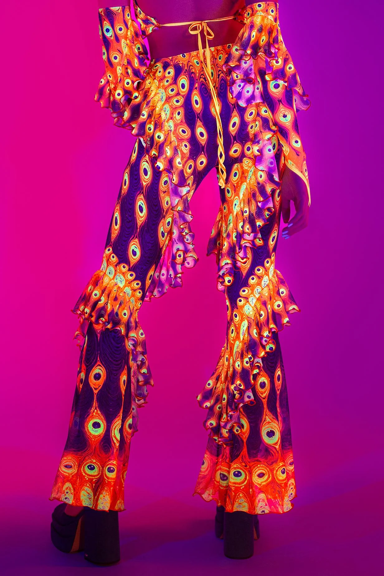 Third Eye Blind Ruffled Bell Bottom Pants - Image 2