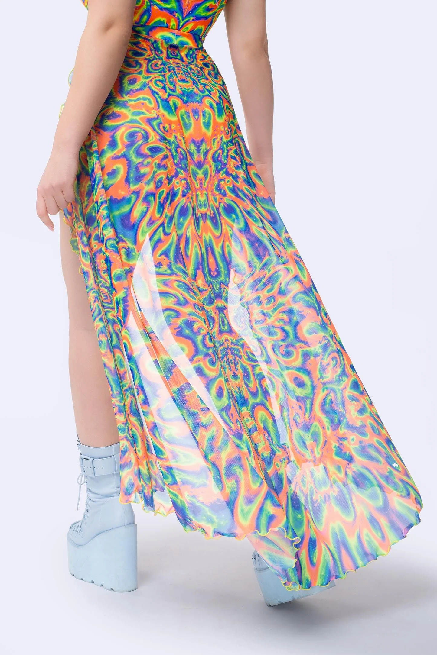 Tied & Dyed Open-Front Skirt - Image 5