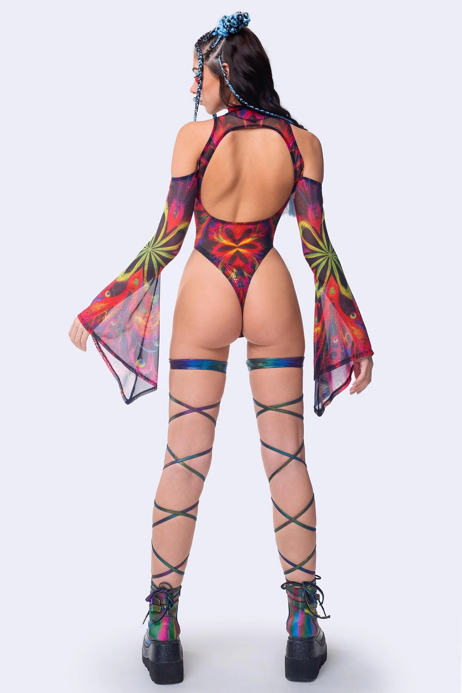 Wandering Looks Flared Sleeve Bodysuit - Image 4