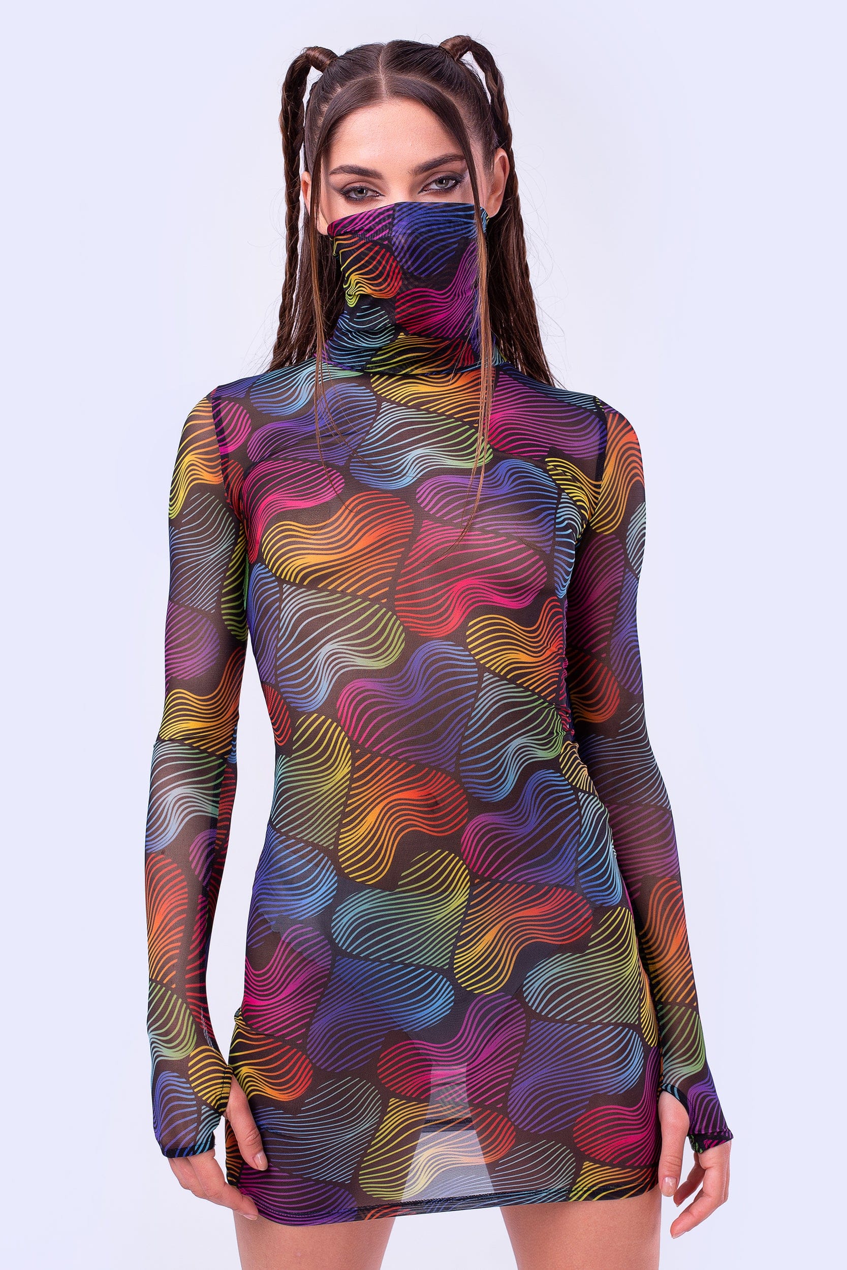 Wild Heartz Mesh High Neck Dress - Image 5