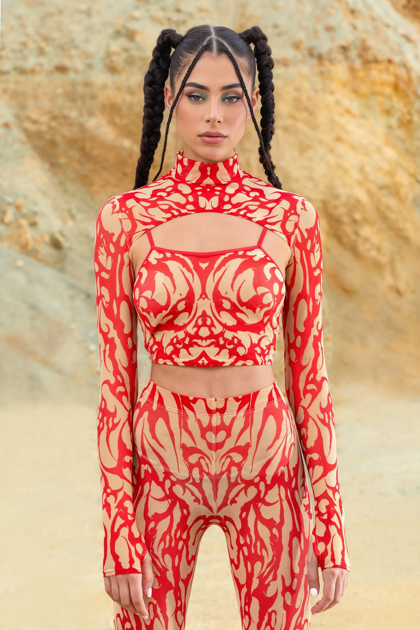 Wildskin Inferno Shrug & Mesh Leggings Set - Image 3