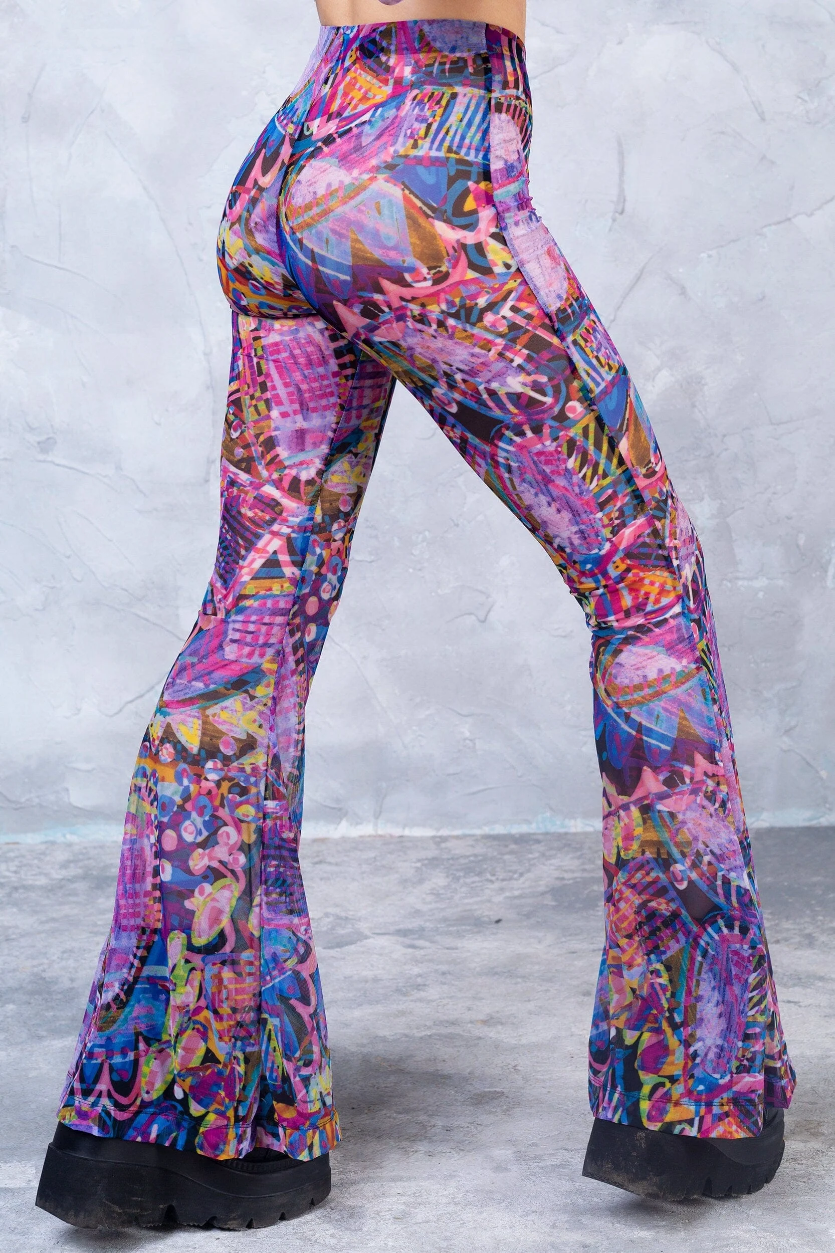 Woodstock Bell Bottom Mesh Pants - Image 2